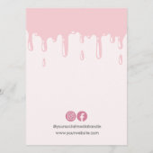 Roze Drip Typografie Menu Bakkerij prijslijst (Achterkant)