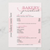 Roze Drip Typografie Menu Bakkerij prijslijst (Voorkant)