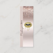 Roze Dripping Faux Glitter Drips Make-up Artiest Mini Visitekaartje (Voorkant)