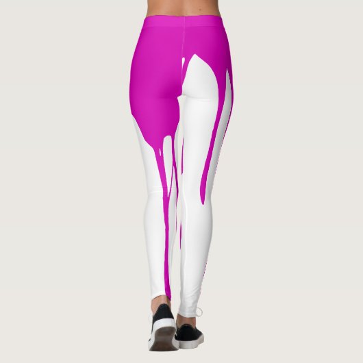 Roze Dripping Paint Leggings (Achterkant)