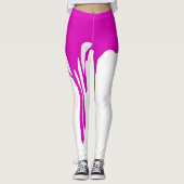 Roze Dripping Paint Leggings (Voorkant)