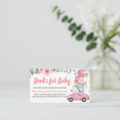 Roze drive through Boy Baby shower Books for Baby Informatiekaartje (Staand voorkant)