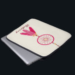 Roze droam Catcher Electronics Bag Laptop Sleeve<br><div class="desc">Een elektronische tas met een afbeelding van een roze droomvanger met roze veren.  Personaliseer met jouw naam.</div>