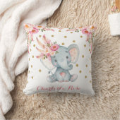 Roze drocatcher Elephant Baby Girl Nursery Decor Kussen (Deken)