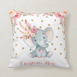 Roze drocatcher Elephant Baby Girl Nursery Decor Kussen
