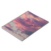 Roze drome esthetische zonnewolken notitieboek (Linkerzijde)