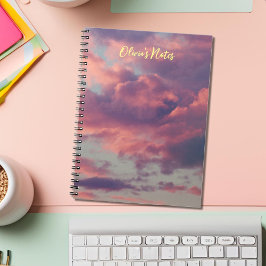 Roze drome esthetische zonnewolken notitieboek