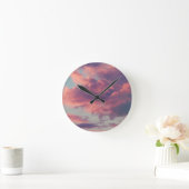Roze drome esthetische zonnewolken ronde klok (Huis)