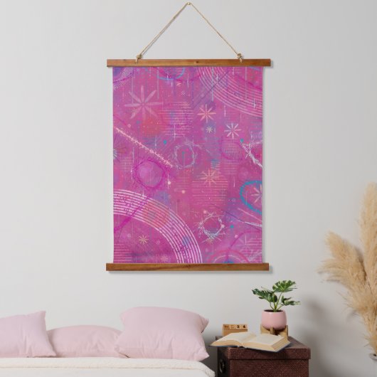 Roze Dromen Abstract  Hangend Wandkleed (Slaapkamer)