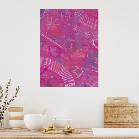 Roze Dromen Abstract Poster (Keuken)