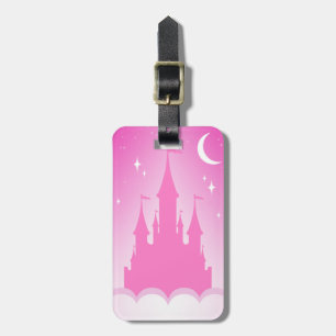 Roze Dromerig Kasteel in de Hemel van de Maan van Bagagelabel