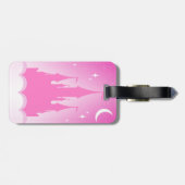 Roze Dromerig Kasteel in de Hemel van de Maan van Bagagelabel (Achterkant horizontaal)