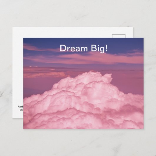 Roze dromerige luchtwolken postzegel. briefkaart (Voorkant / Achterkant)