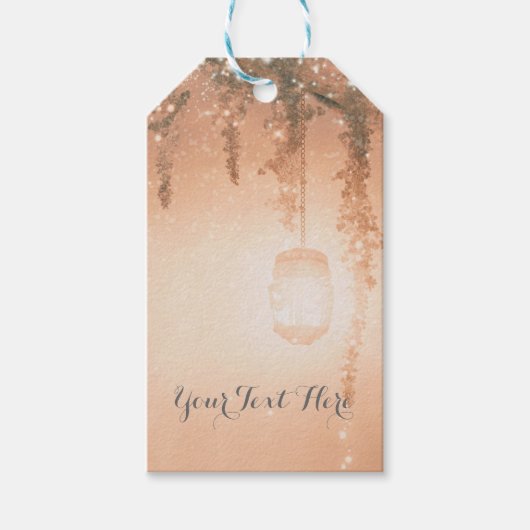 Roze Dromerige Rustieke Bos Favor Cadeaulabel (Voorkant)