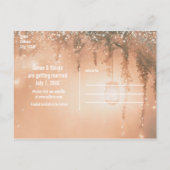 Roze Dromerige Rustieke Bos Sla de Datum Aankondigingskaart (Achterkant)
