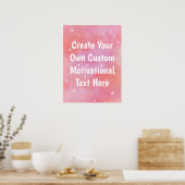 Roze dromerige sterren aangepaste Motivatie offert Poster (Keuken)