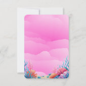 Roze Dromerige Zeemeermin Onder het Zeeen Baby sho Bedankkaart (Achterkant)