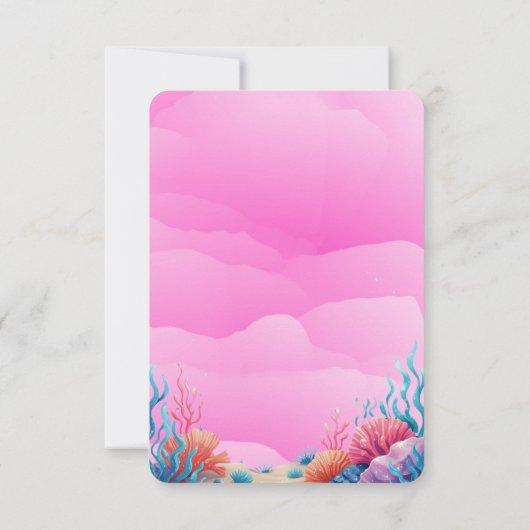 Roze Dromerige Zeemeermin Onder het Zeeen Baby sho Bedankkaart (Achterkant)