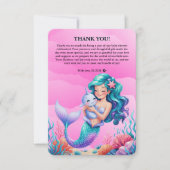 Roze Dromerige Zeemeermin Onder het Zeeen Baby sho Bedankkaart (Voorkant)