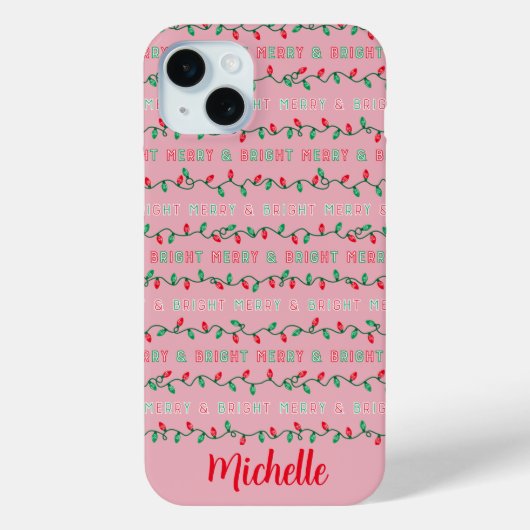 Roze, droog en helder kerstlicht Case-Mate iPhone case (Achterkant)