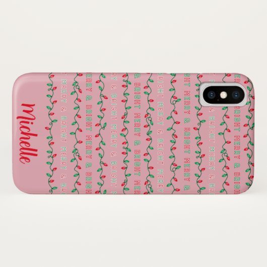 Roze, droog en helder kerstlicht Case-Mate iPhone case (Achterkant (horizontaal))