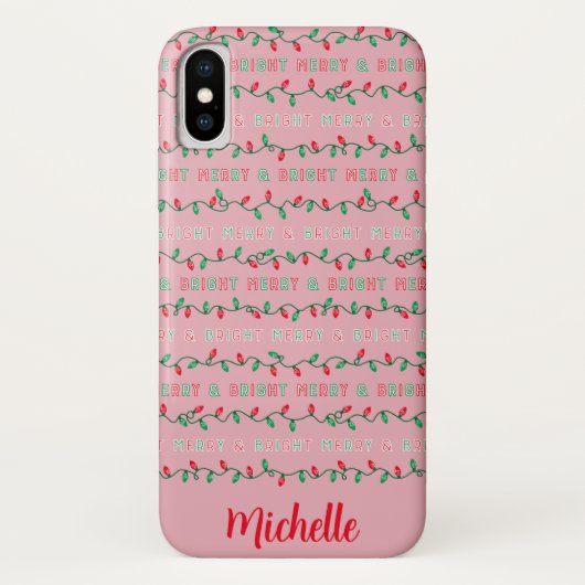 Roze, droog en helder kerstlicht Case-Mate iPhone case (Achterkant)