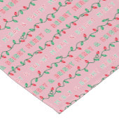 Roze, droog en helder kerstlicht korte tafelloper (Hoek)