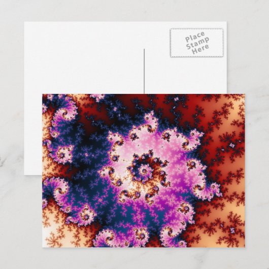 Roze droom - Fractal Briefkaart (Voorkant / Achterkant)