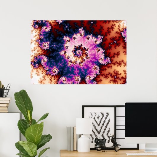 Roze droom - Fractal Poster (Thuiskantoor)