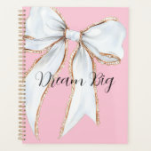 Roze droom grote witte strik planner (Voorkant)