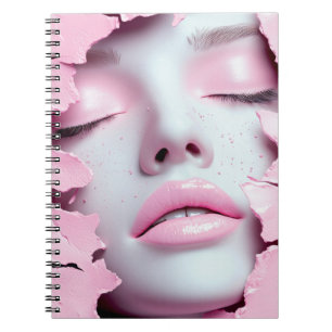 Roze Droom Meisje Abstract Portret Notitieboek