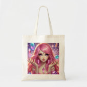 Roze droom Verlichting Crystal Dagelijkse Canvas t Tote Bag (Voorkant)