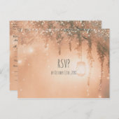 Roze droomachtig rustiek bos RSVP Uitnodiging Briefkaart (Voorkant / Achterkant)