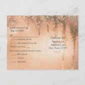 Roze droomachtig rustiek bos RSVP Uitnodiging Briefkaart (Achterkant)