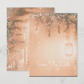 Roze droombijtend bos sparen de Datum Aankondigingskaart (Voorkant / Achterkant)