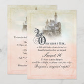 Roze droomdroog Fairy Tale Storybook Castle Sweet  Kaart (Voorkant / Achterkant)