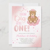 Roze droomgrote kleine kleine slaperige Beer van a Kaart (Voorkant)