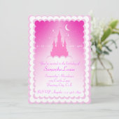 Roze droomkasteel in de wolken van afgelopen dag kaart (Staand voorkant)