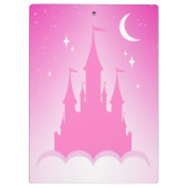 Roze droomkasteel in de wolkenkraam klembord (Achterkant)