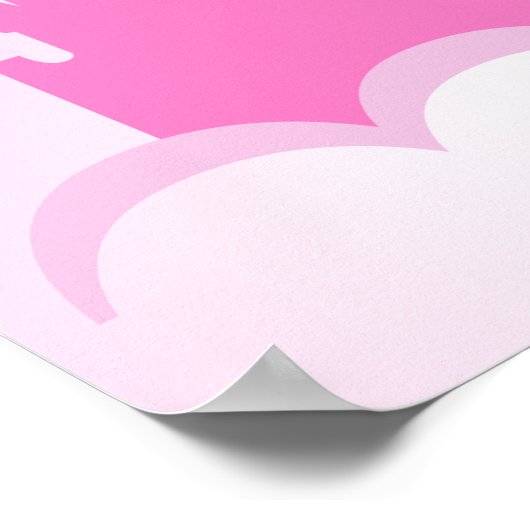 Roze droomkasteel in de wolkenkraam poster (Hoek)