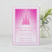 Roze droomkasteel in het Baby shower wolken Kaart (Staand voorkant)