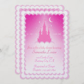 Roze droomkasteel in het Baby shower wolken Kaart (Voorkant / Achterkant)