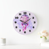 Roze droomvanger op Paarse Waterverf Grote Klok (Huis)