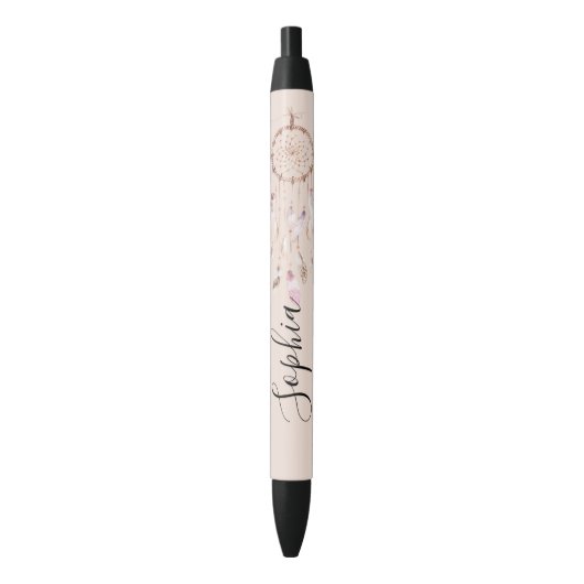 Roze Droomvanger Zwarte Inkt Pen (Voorkant Verticaal)