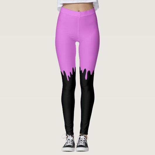 roze druipend slijm leggings (Voorkant)