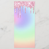 Roze Druipende Glitter Bakkerij Prijslijst & Menu (Achterkant)