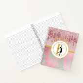 Roze druipende glitter ballerina balletdanseres notitieboek (Binnen)