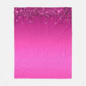 Roze druipende glitter fleece deken (Voorkant)