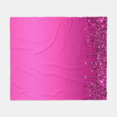 Roze druipende glitter fleece deken (Voorkant (Horizontaal))