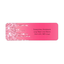 Roze Druipende Glitter Meisjesachtige Trendy Chic  Etiket